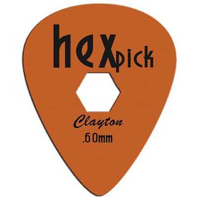 پیک گیتار الکتریک کلایتون مدل 0.60 میلیمتری HexPick بسته دوازده عددی