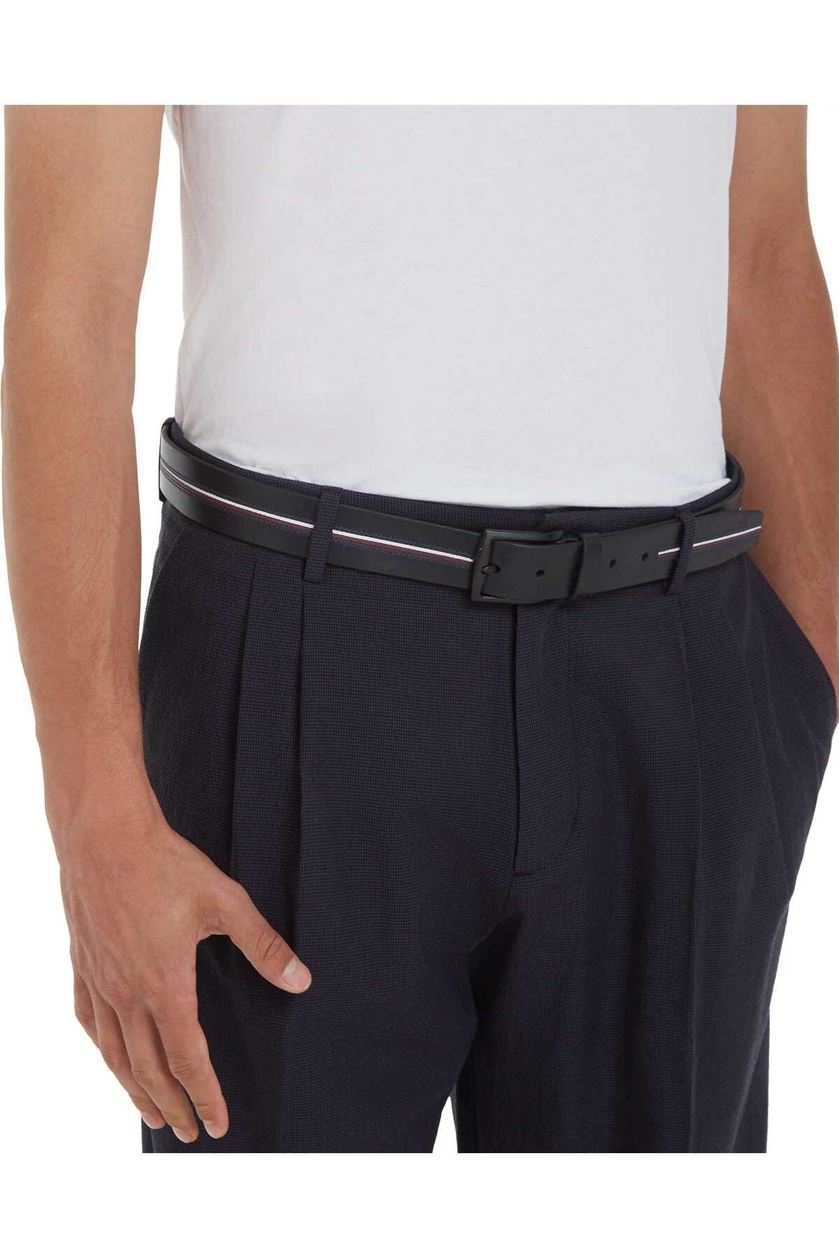کمربند آبی مردانه ثابت دنتون اورجینال Tommy Hilfiger