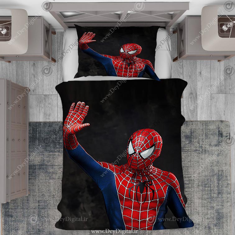 روتختی سه بعدی مرد عنکبوتی با لباس مخصوصش در حال پرتاب تار عنکبوت pk-2922