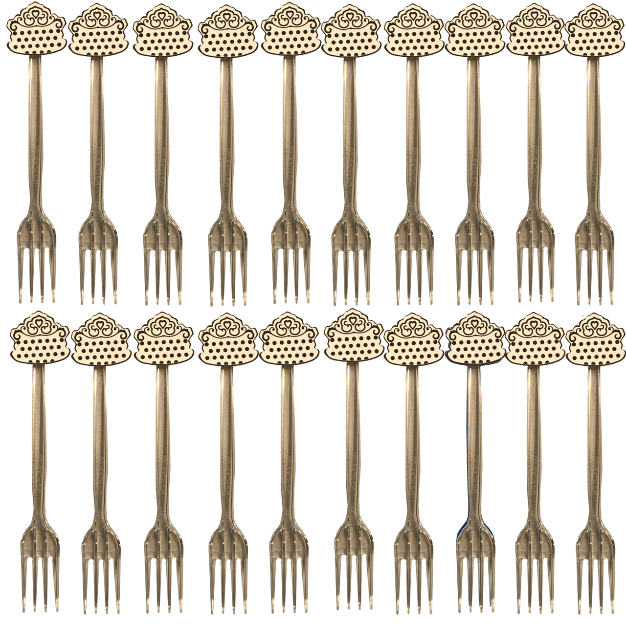 چنگال یکبارمصرف مسترتم طرح خال خال پلاس مجموعه 20 عددی