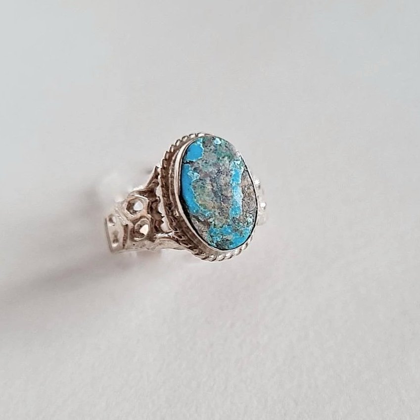 انگشتر نقره زنانه نگین فیروزه اصل 81