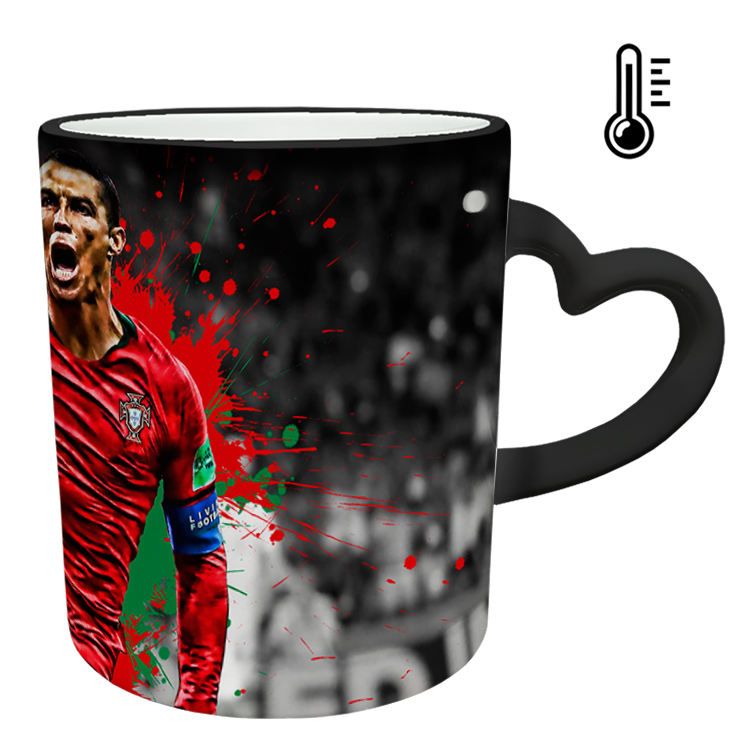 ماگ حرارتی مدل دسته قلبی طرح رونالدو کد 37