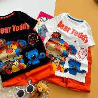 تیشرت شلوارک اسپورت شیک و جذاب مناسب 5 تا 10 سال جنس پنبه لاکرادار کیفیت و چاپ عالی 