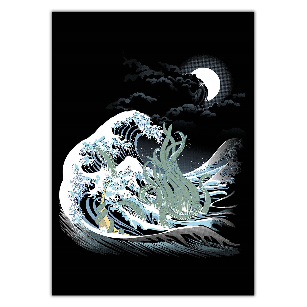 تابلو شاسی ونسونی طرح Wave Of Kanagawa سایز 30 × 40