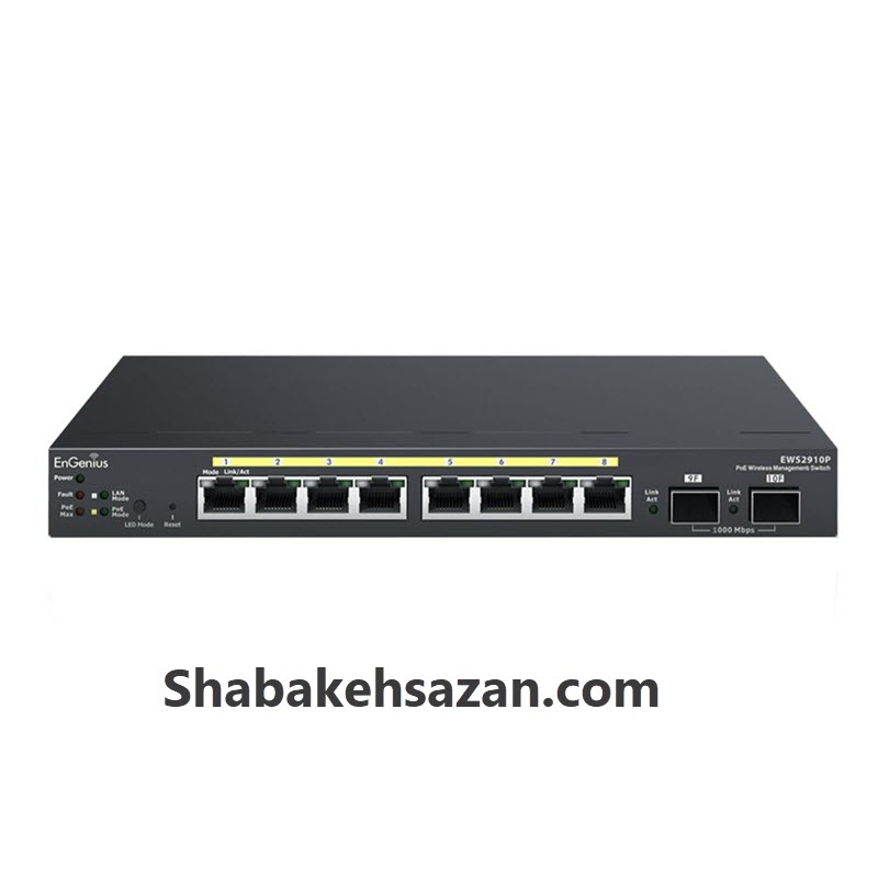 سوییچ دسکتاپ 8 پورت POE انجنیوس مدل EWS2910P