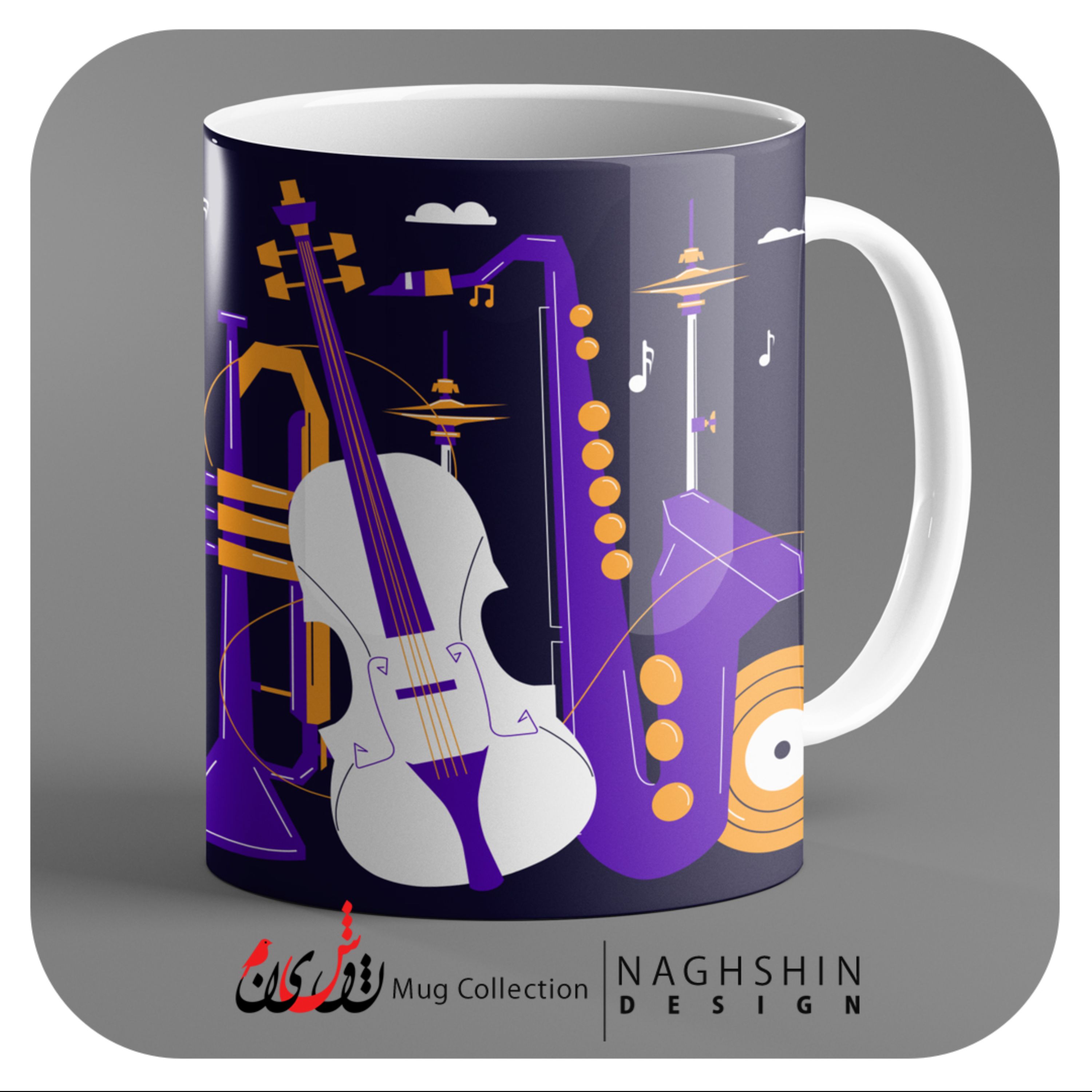 ماگ سرامیکی طرح جاز 2 به همراه یک عدد زیرلیوانی - چاپ سابلیمیشن - کیفیت عالی