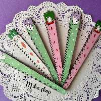 خطکش چوبی خرگوش سه رنگ مختلف