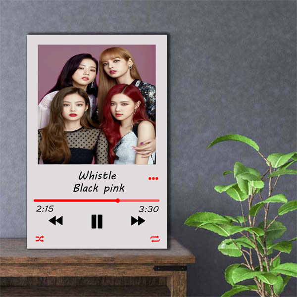 تابلو شاسی مدل موزیک آرت بلک پینک طرح black pink whistle کد 09