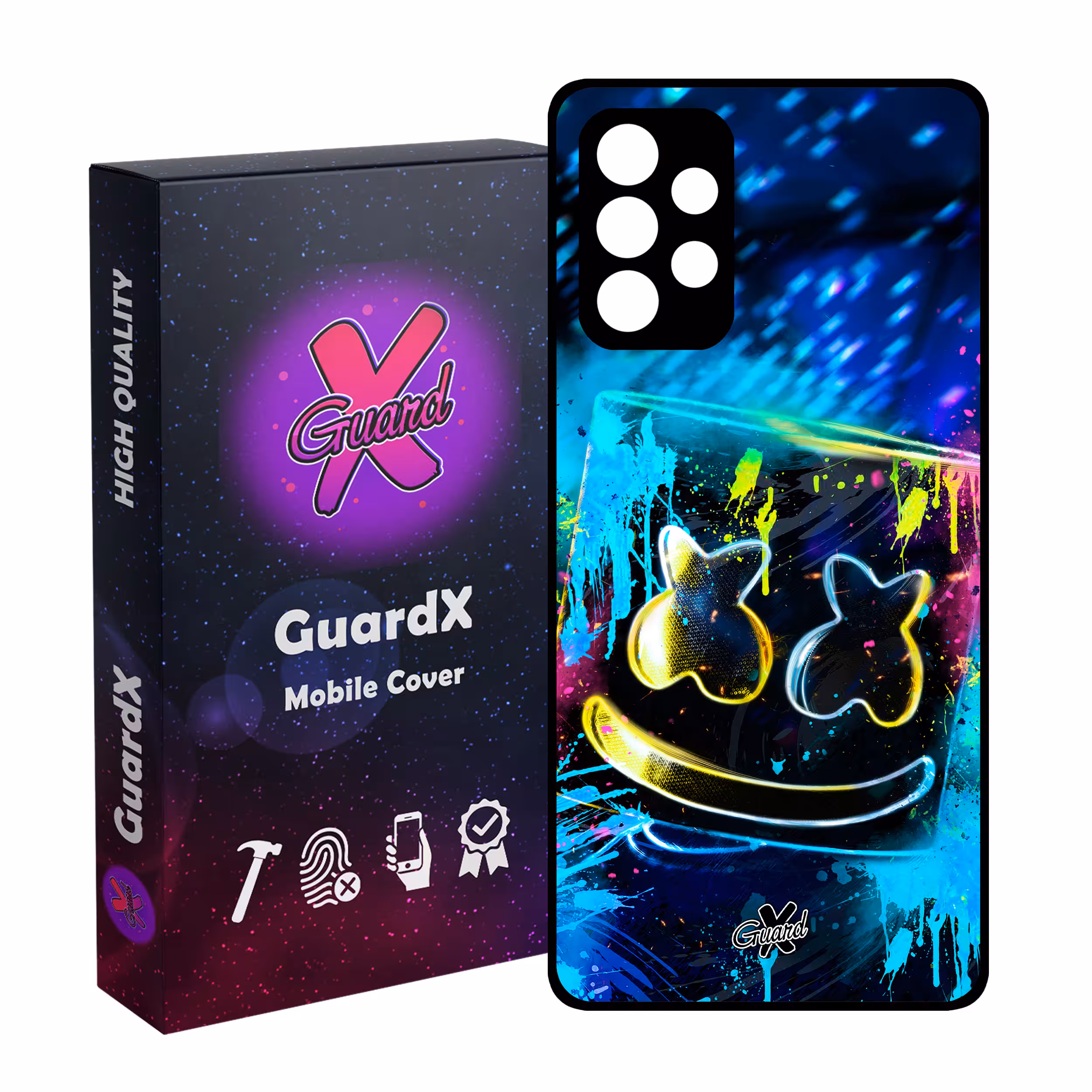کاور گارد ایکس طرح Marshmello مدل Glass10104 مناسب برای گوشی موبایل سامسونگ Galaxy A32 4G