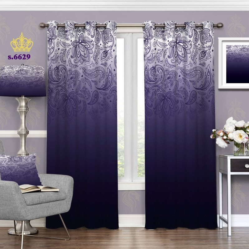 پرده پذیرایی دو قواره  طرح اسلیمی کد S6621