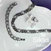 ست گردنبند و دستبند کارتیر فول نگین فیگارو