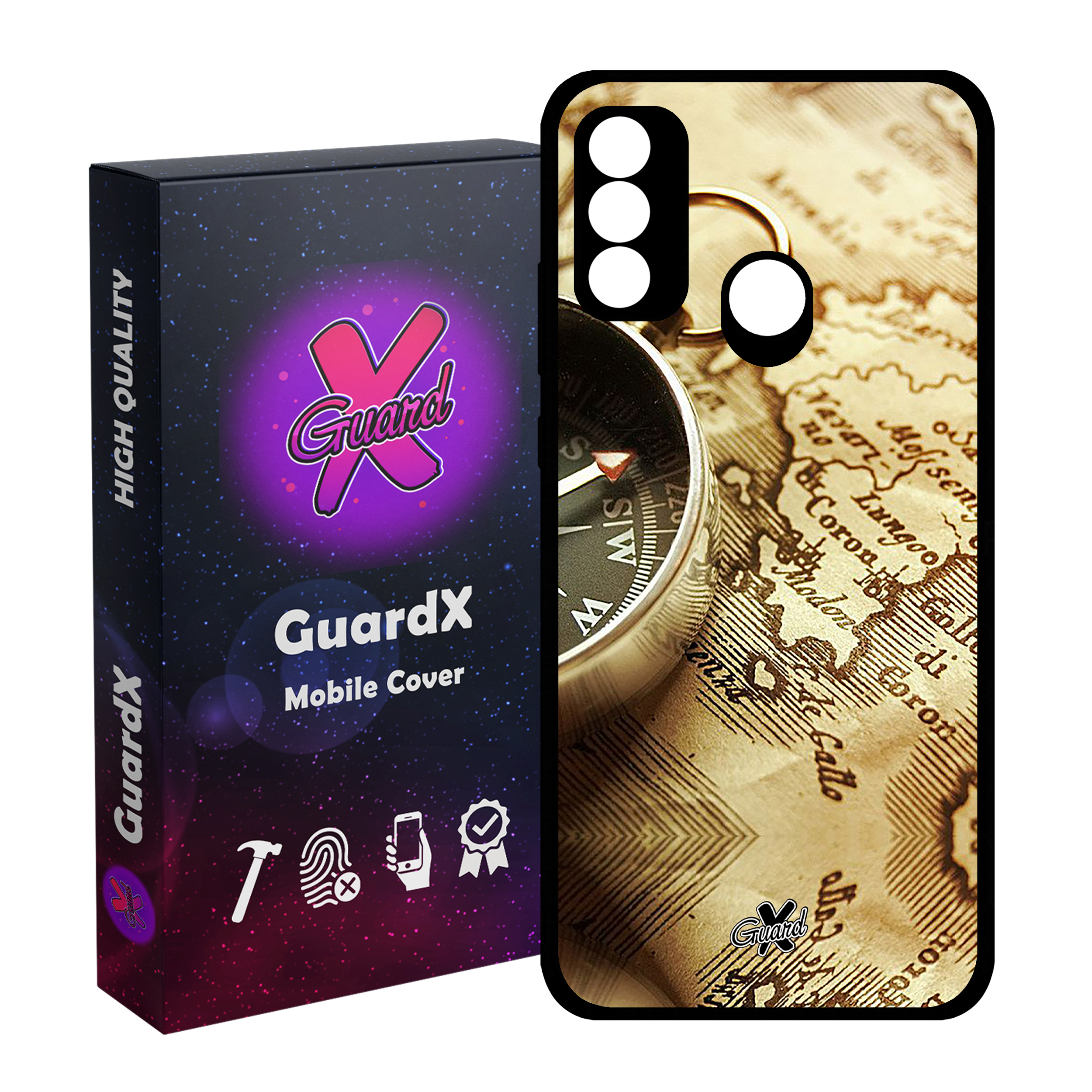 کاور گارد ایکس طرح نقشه مدل Glass10287 مناسب برای گوشی موبایل هوآوی P Smart 2020