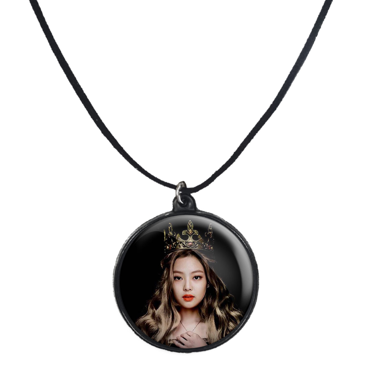 گردنبند پرمانه طرح بلک پینک کد pmb.802 مدل دو طرفه