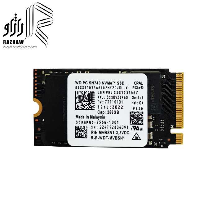 حافظه SSD M2 2242 برند وسترن دیجیتال مدل SN740 ظرفیت 256 گیگابایت