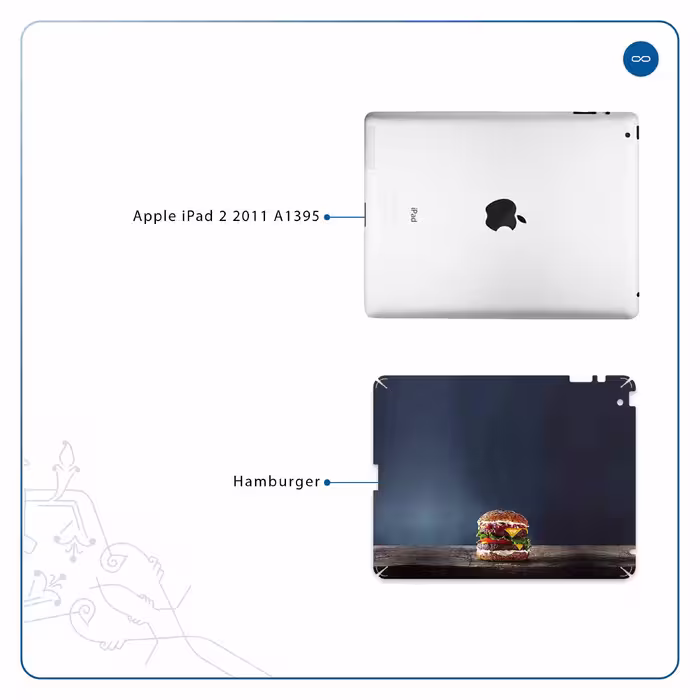 برچسب پوششی ماهوت مدل Hamburger مناسب برای تبلت اپل iPad 2 2011 A1395