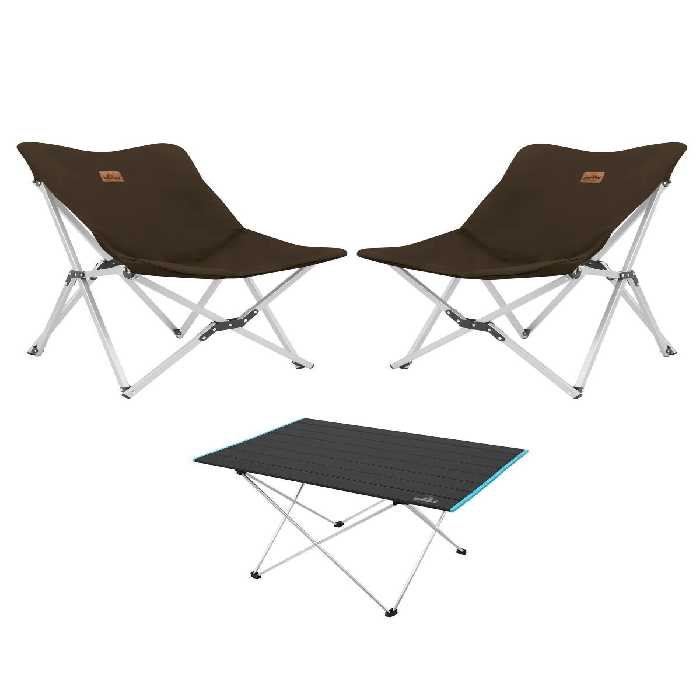 ست میز و صندلی کمپ چند رنگ کمپینگ متوسط ​​آلومینیوم 2 اردوگاه 3 مجموعه قطعه TuruncuFil