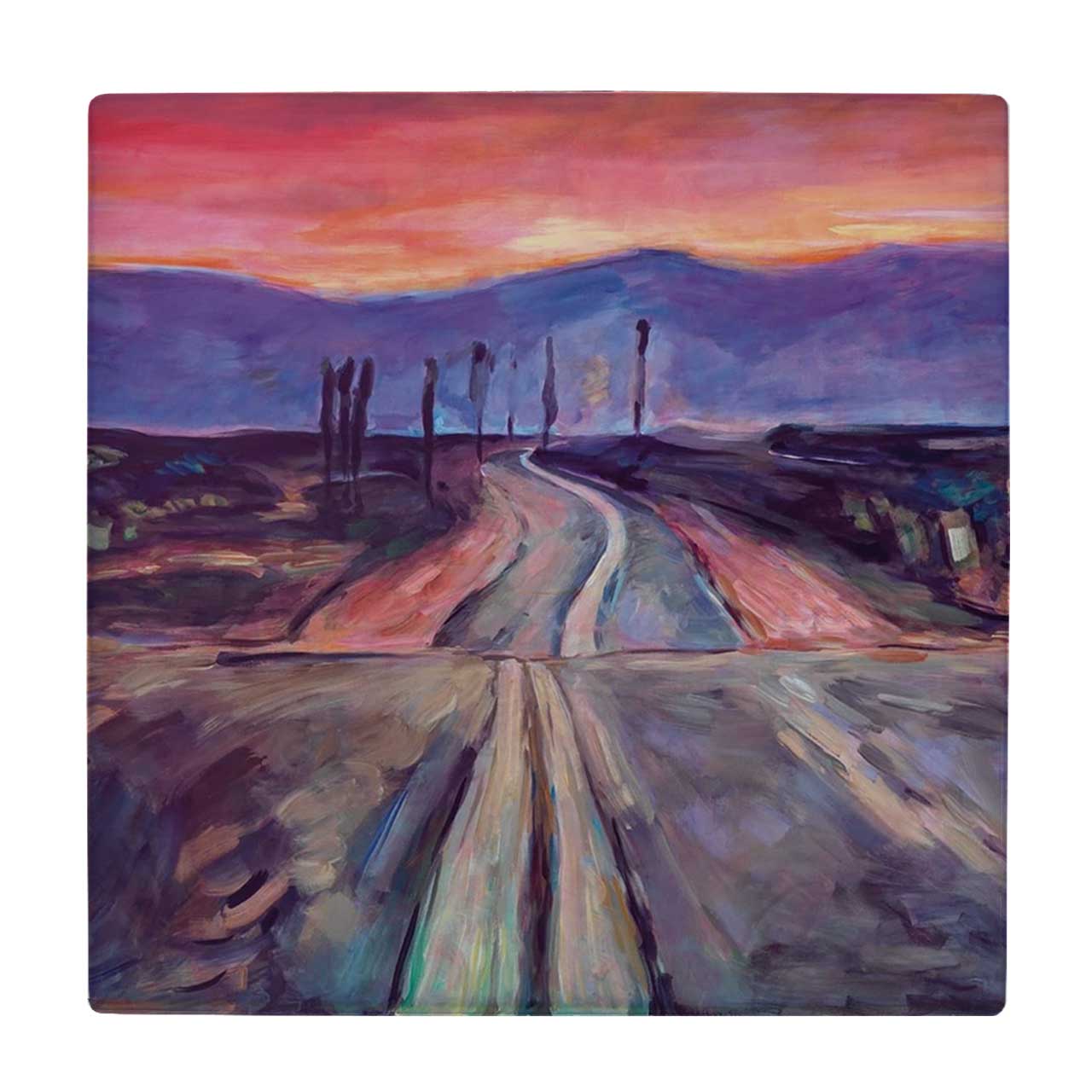  کاشی کارنیلا طرح نقاشی آبستره جاده کد wkk1395