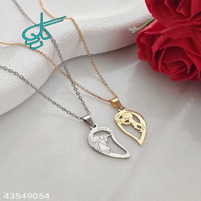 خرید ست گردنبند دوتایی کیفیت عالی رنگ ثابت کد 2116487 - ردگل