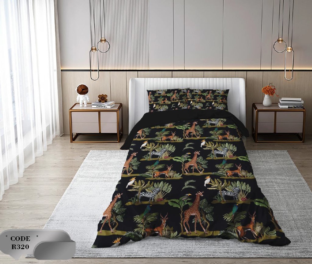 سرویس روتختی 1 نفره 4 تکه ابعاد 1.65 ×2.35 کشدار ضد حساسیت و عرق کد R320 | ست خواب و ست روتختی