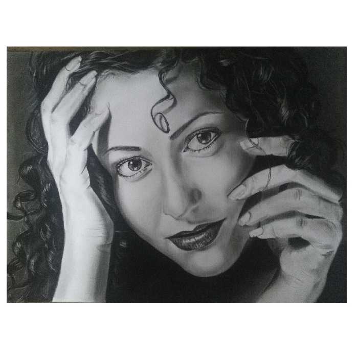 نقاشی سیاه قلم مدل زمرد کد 1013