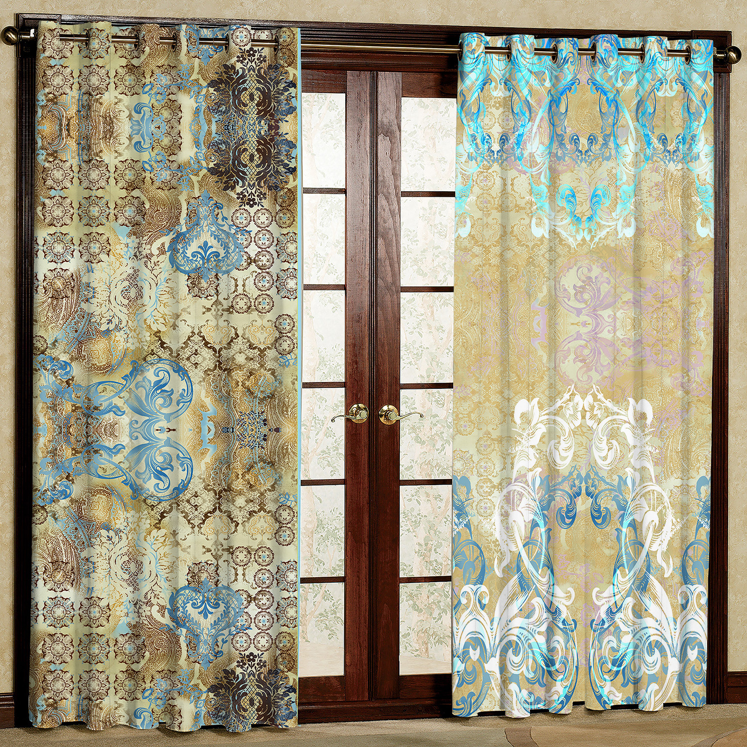 پرده مدل مخمل پانچی کد 1015L سایز 140x280 سانتی متر