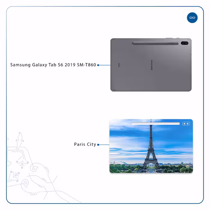 برچسب پوششی ماهوت مدل Paris City مناسب برای تبلت سامسونگ Galaxy Tab S6 2019 SM-T860