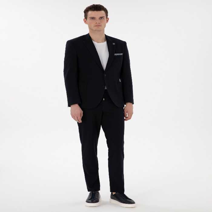 کت و شلوار مردانه سرمه ای پیرکاردین - فروشگاه لباس شهرمون