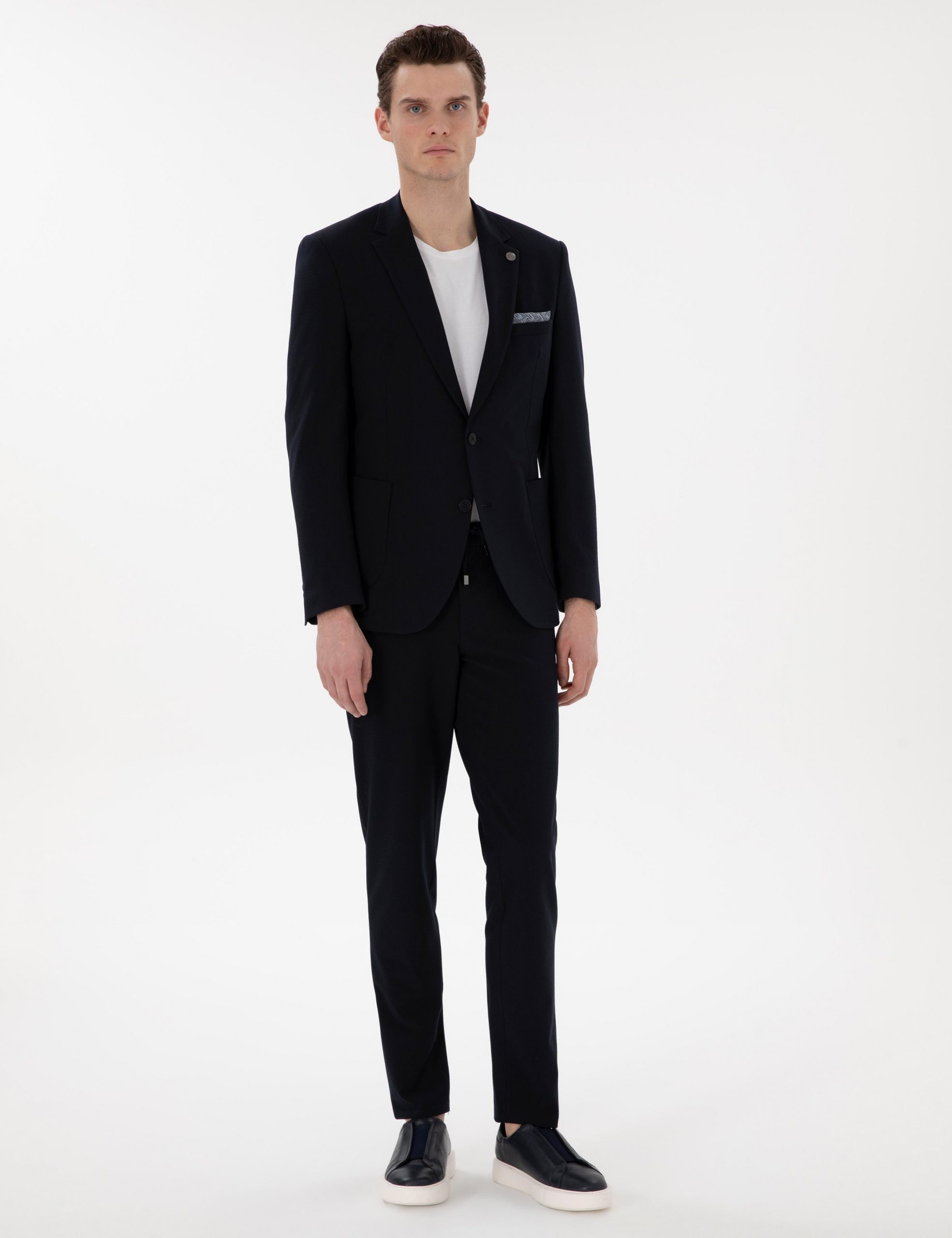 کت و شلوار مردانه سرمه ای پیرکاردین - فروشگاه لباس شهرمون