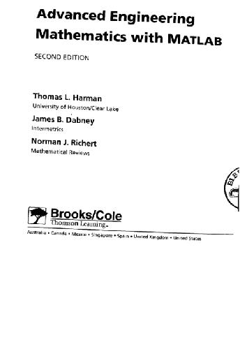 خرید و دانلود نسخه کامل کتاب Advanced Engineering Mathematicas with MATLAB