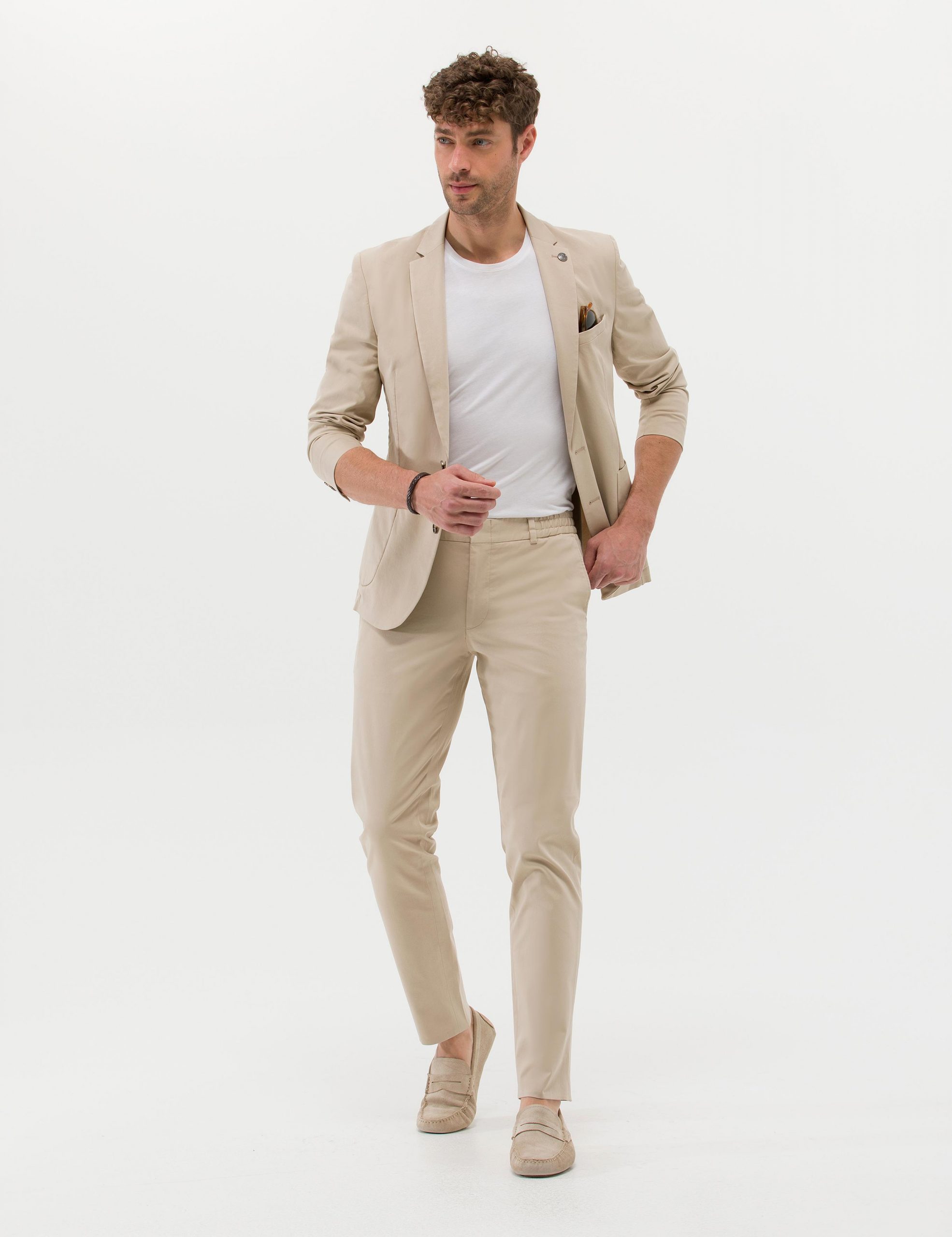 کت و شلوار مردانه بژ پیرکاردین - فروشگاه لباس شهرمون