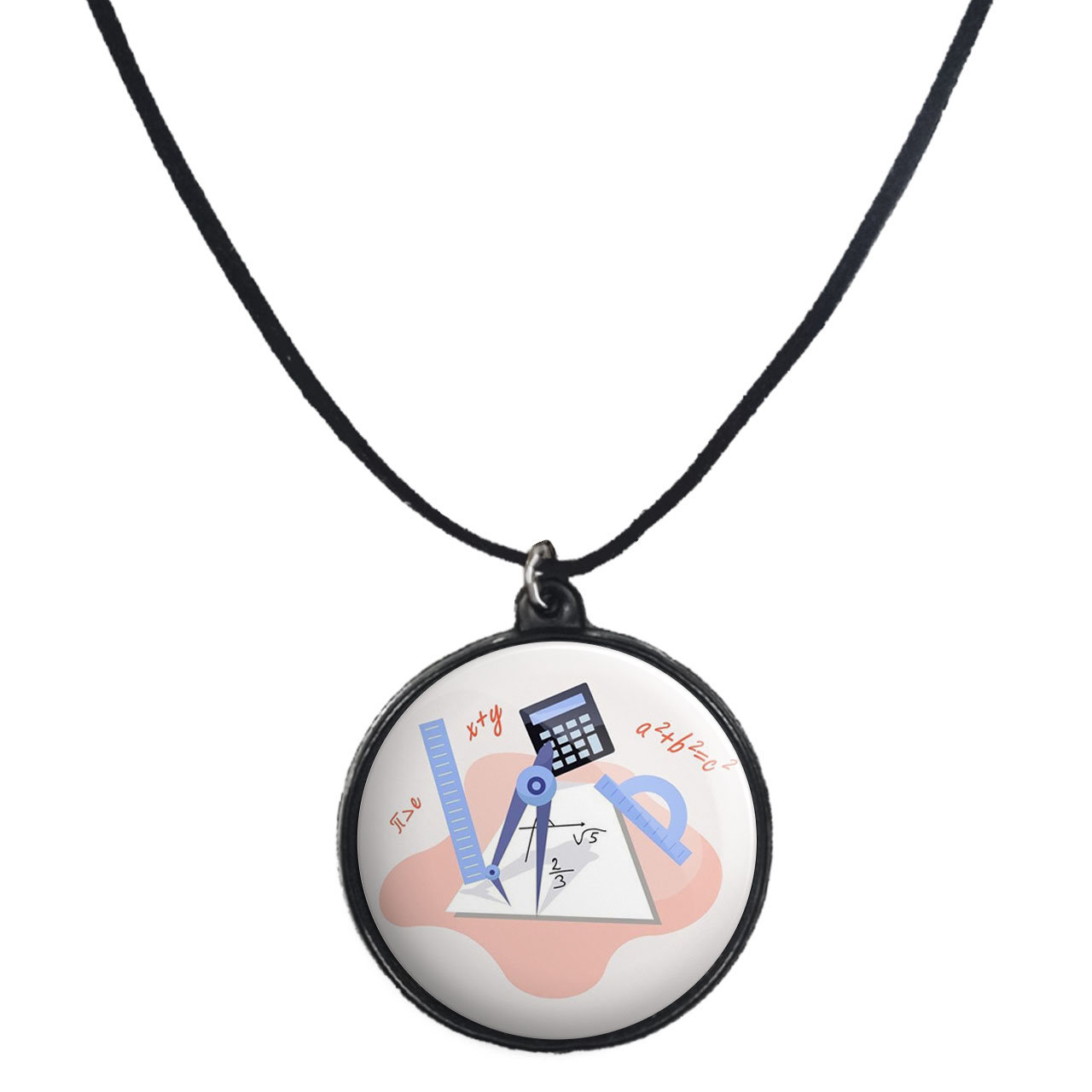 گردنبند پرمانه طرح ریاضی کد pmb.30621مدل دو طرفه