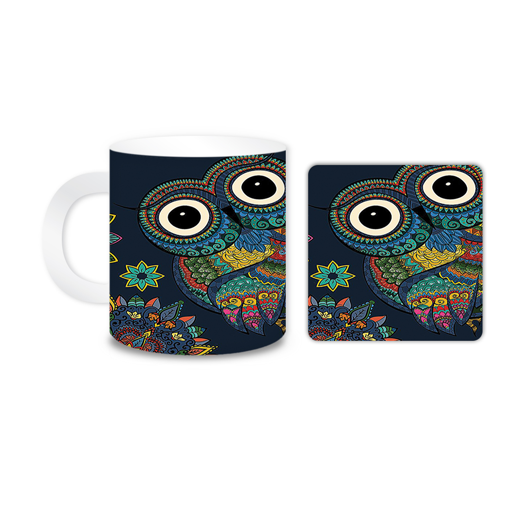 ماگ مدل جغد کد 1289 به همراه زیر لیوانی