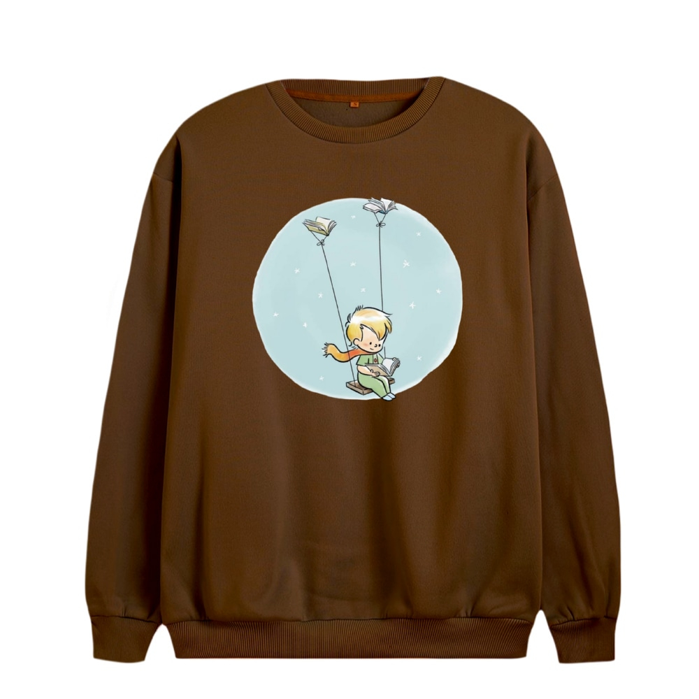 سویشرت زنانه مدل شازده کوچولو و تاب رنگ شکلاتی