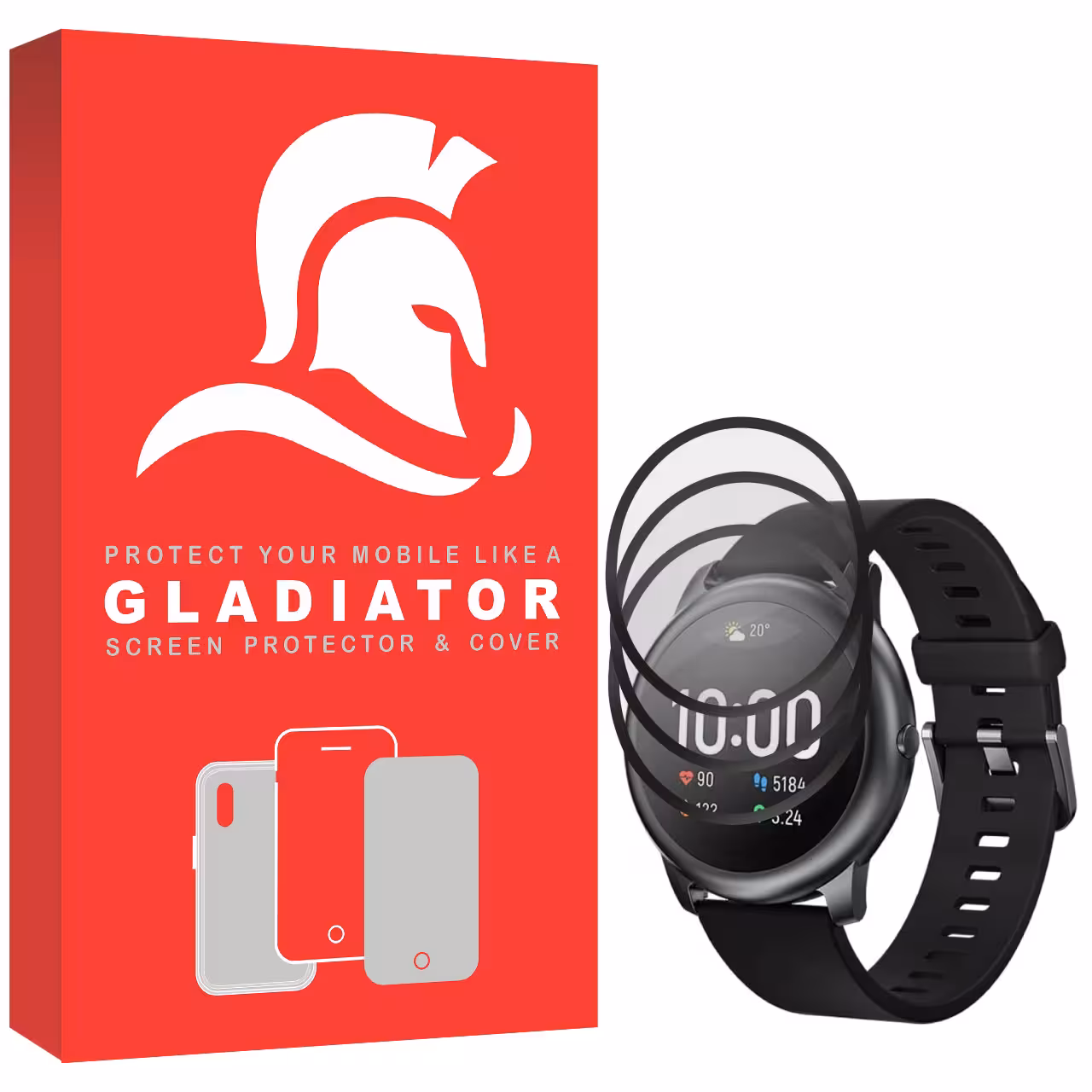 محافظ صفحه نمایش گلادیاتور مدل GWP3000 مناسب برای ساعت هوشمند شیائومی LS05 (Solar) بسته سه عددی