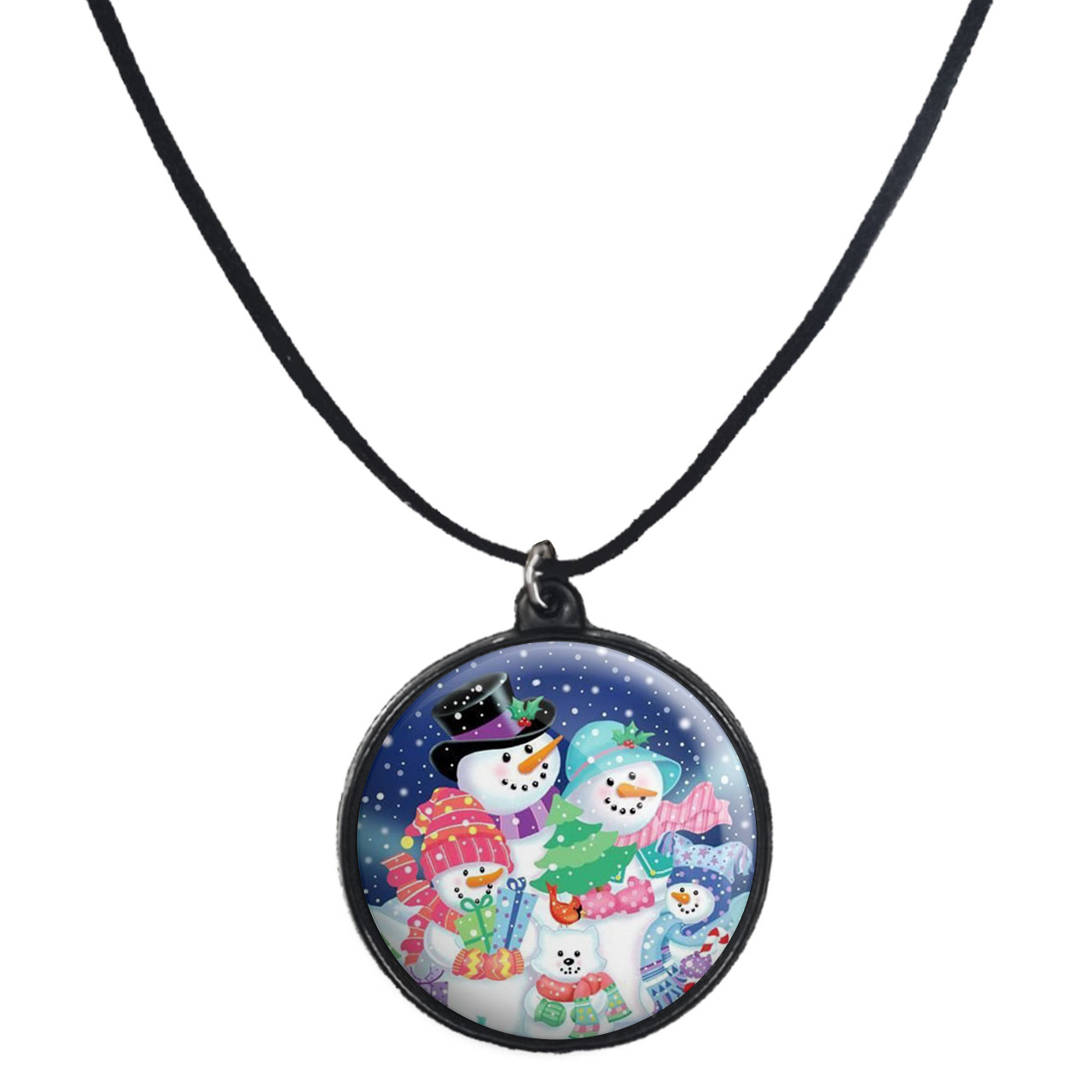 گردنبند پرمانه طرح آدم برفی کد pmb.30454 مدل دو طرفه