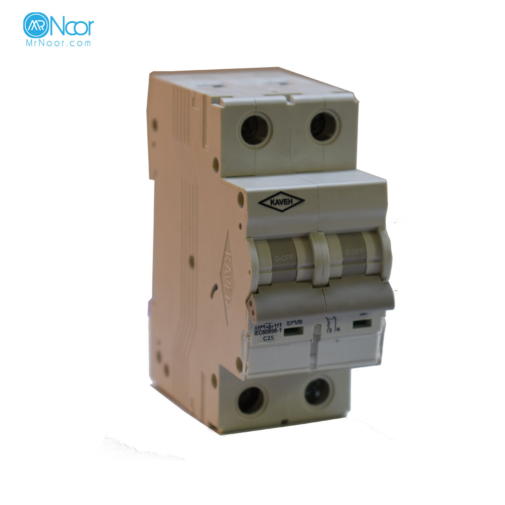فیوز مینیاتوری دوفاز 25 آمپر 6KA تیپ C کاوه - مستر نور
