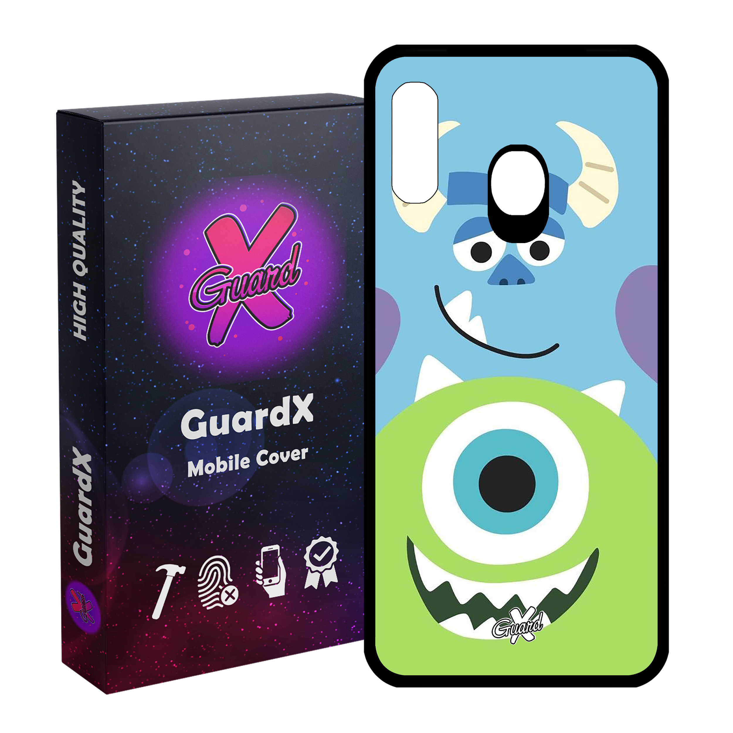 کاور گارد ایکس طرح هیولاها مدل Glass10389 مناسب برای گوشی موبایل سامسونگ Galaxy A20 / A30 / M10s