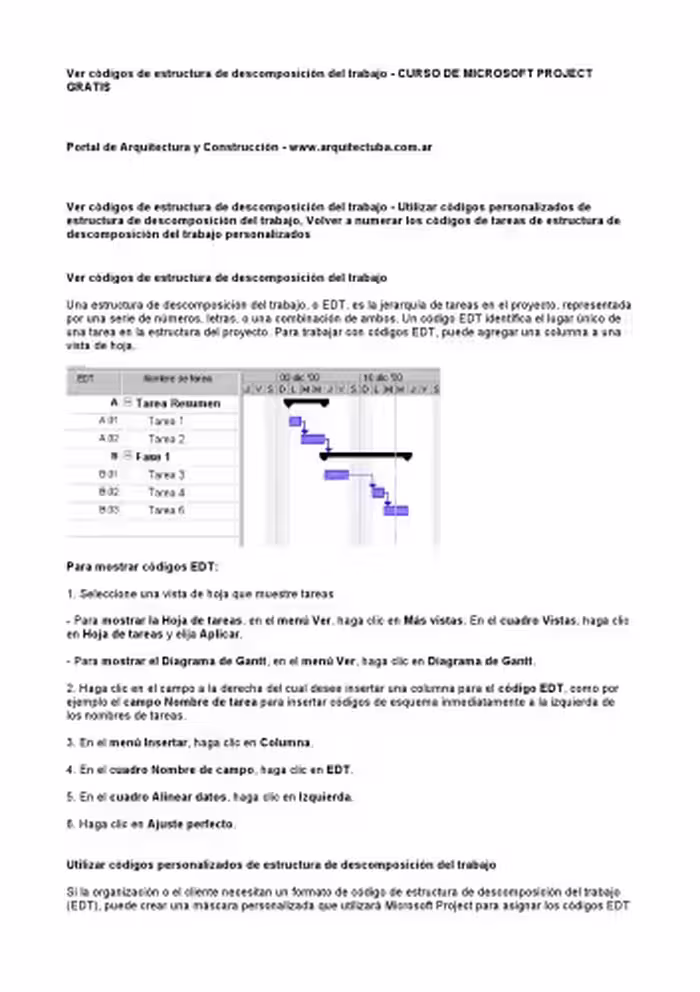 خرید و دانلود نسخه کامل کتاب Curso de Microsoft Project Gratis: Ver códigos de estructura de descomposición del trabajo