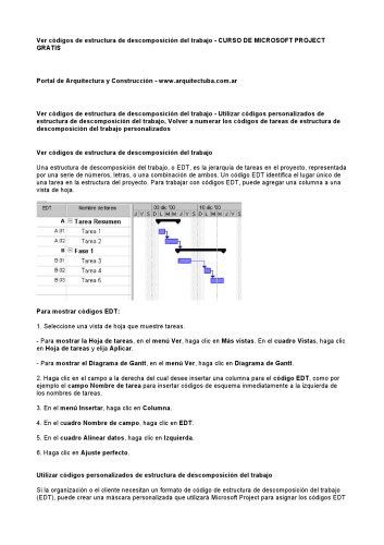 خرید و دانلود نسخه کامل کتاب Curso de Microsoft Project Gratis: Ver códigos de estructura de descomposición del trabajo
