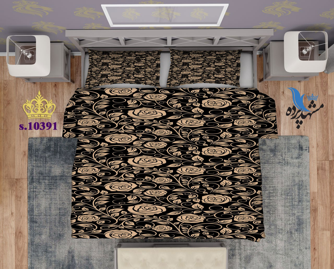 ست روتختی دو نفره طرح گل S10391