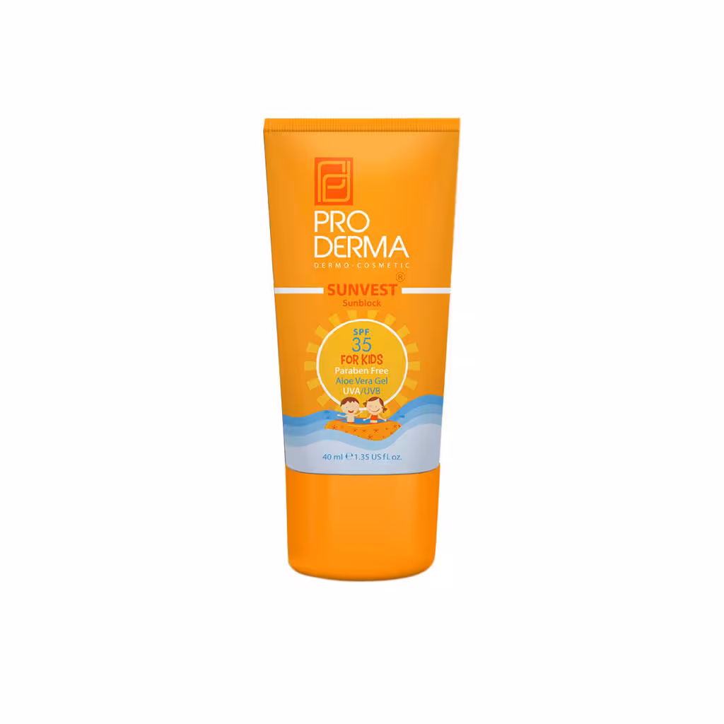 ضد آفتاب مخصوص کودکان فاقد جاذبه‌های شیمیایی SPF35 پرودرما