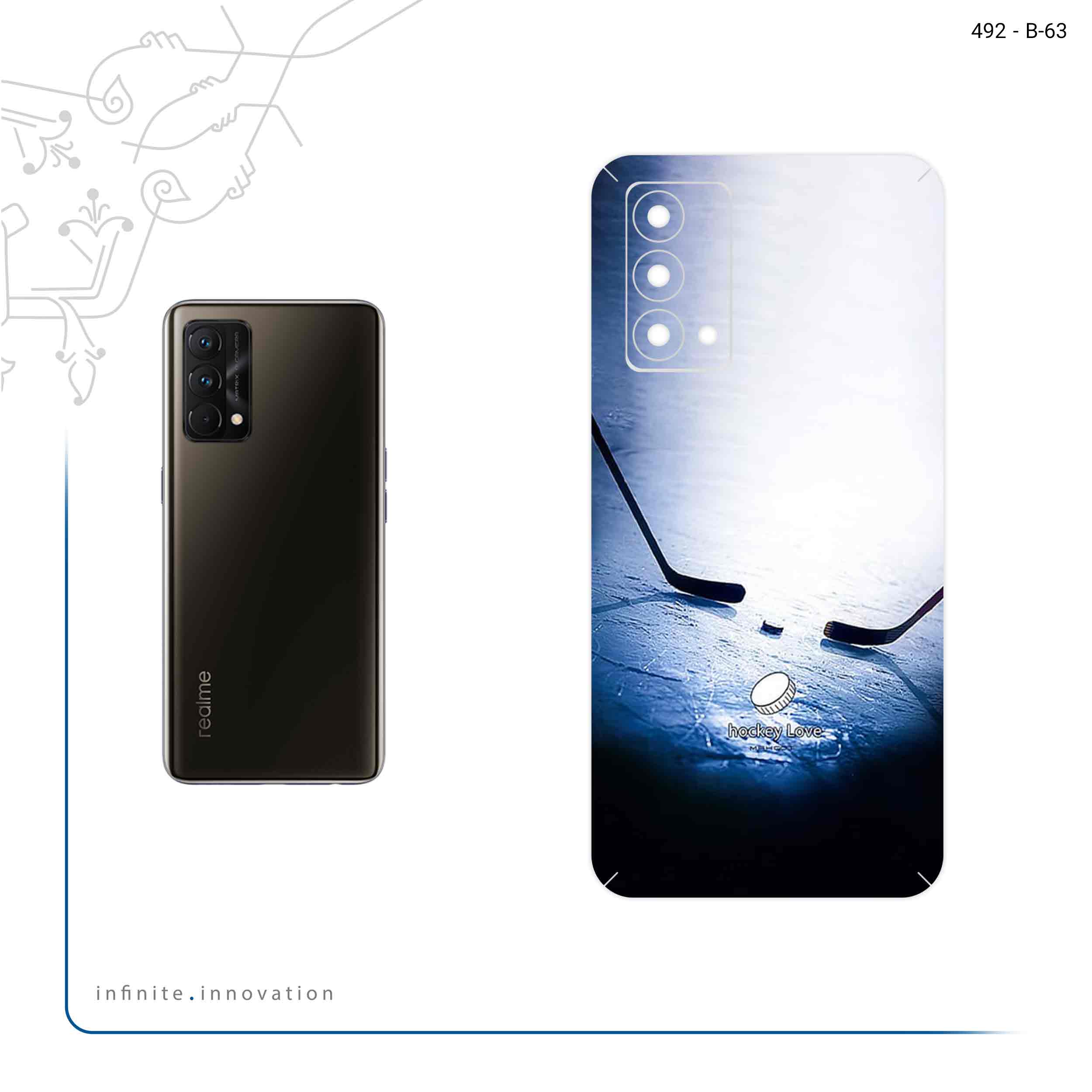 برچسب پوششی ماهوت مدل Ice hockey مناسب برای گوشی موبایل ریلمی GT Master