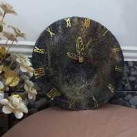 ساعت رنگ مشکی و طلایی قطر کار40 سانت موتور آرام گرد