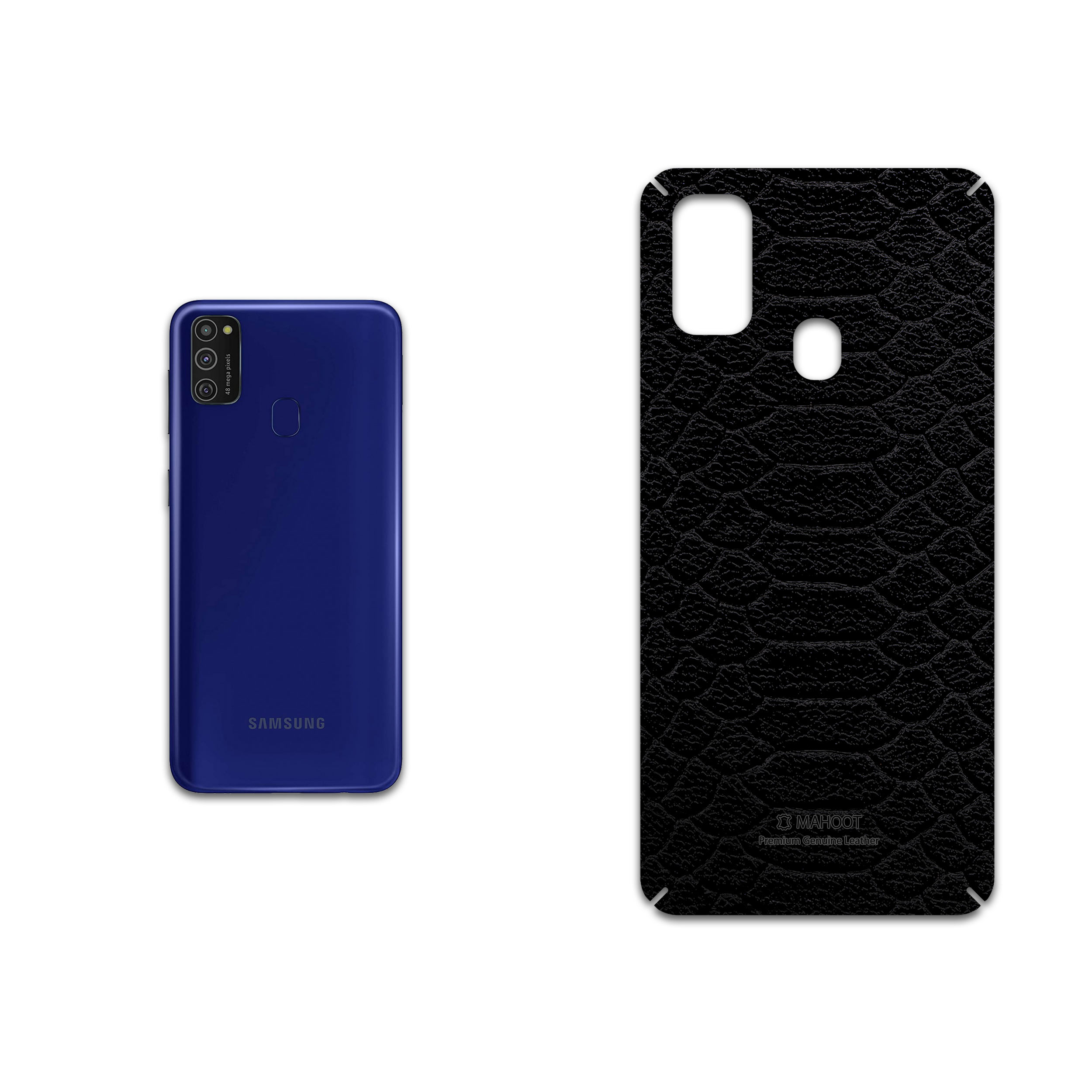 برچسب پوششی ماهوت مدل Black-Snake-Leather مناسب برای گوشی موبایل سامسونگ Galaxy M21