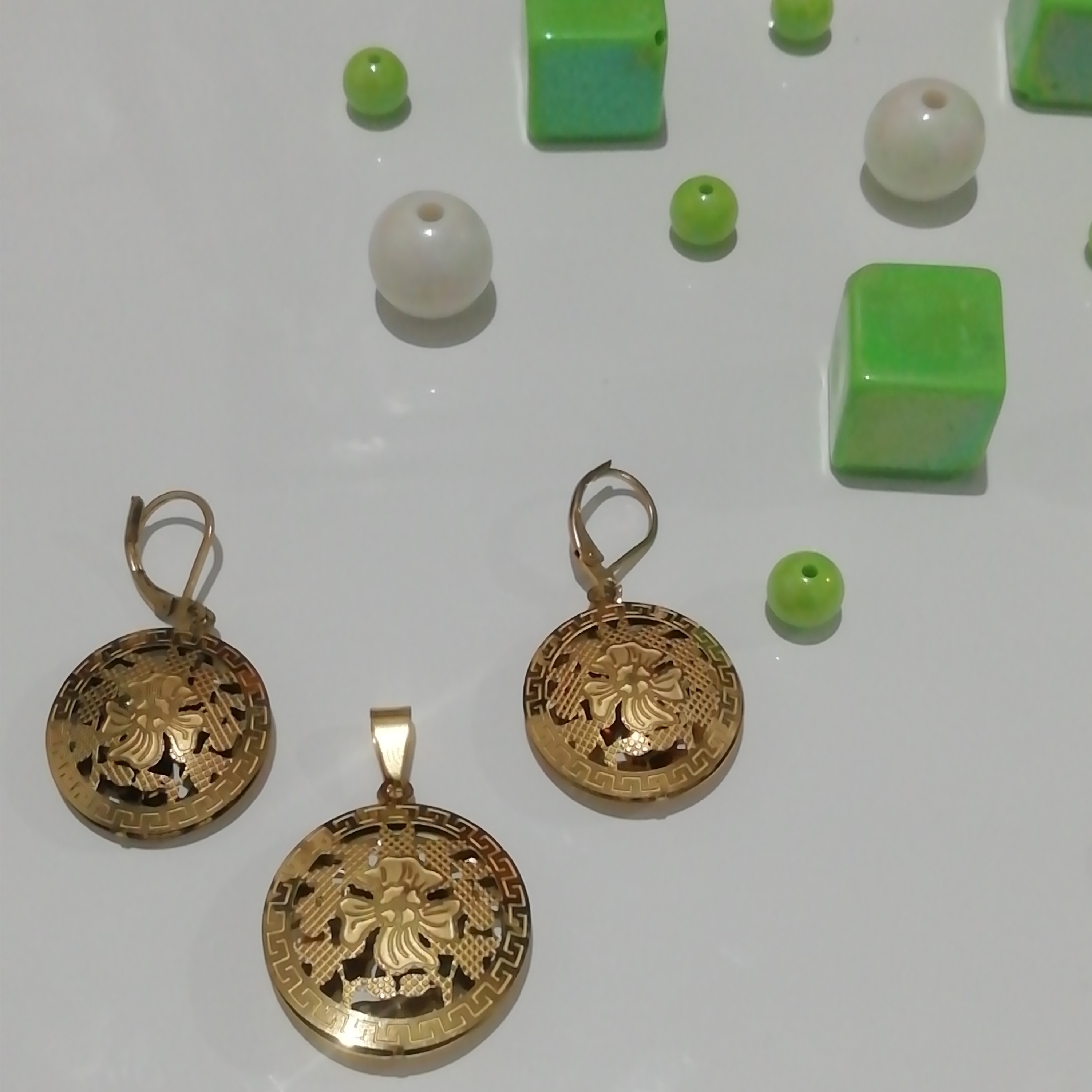 نیم ست برنجی بدون زنجیر 