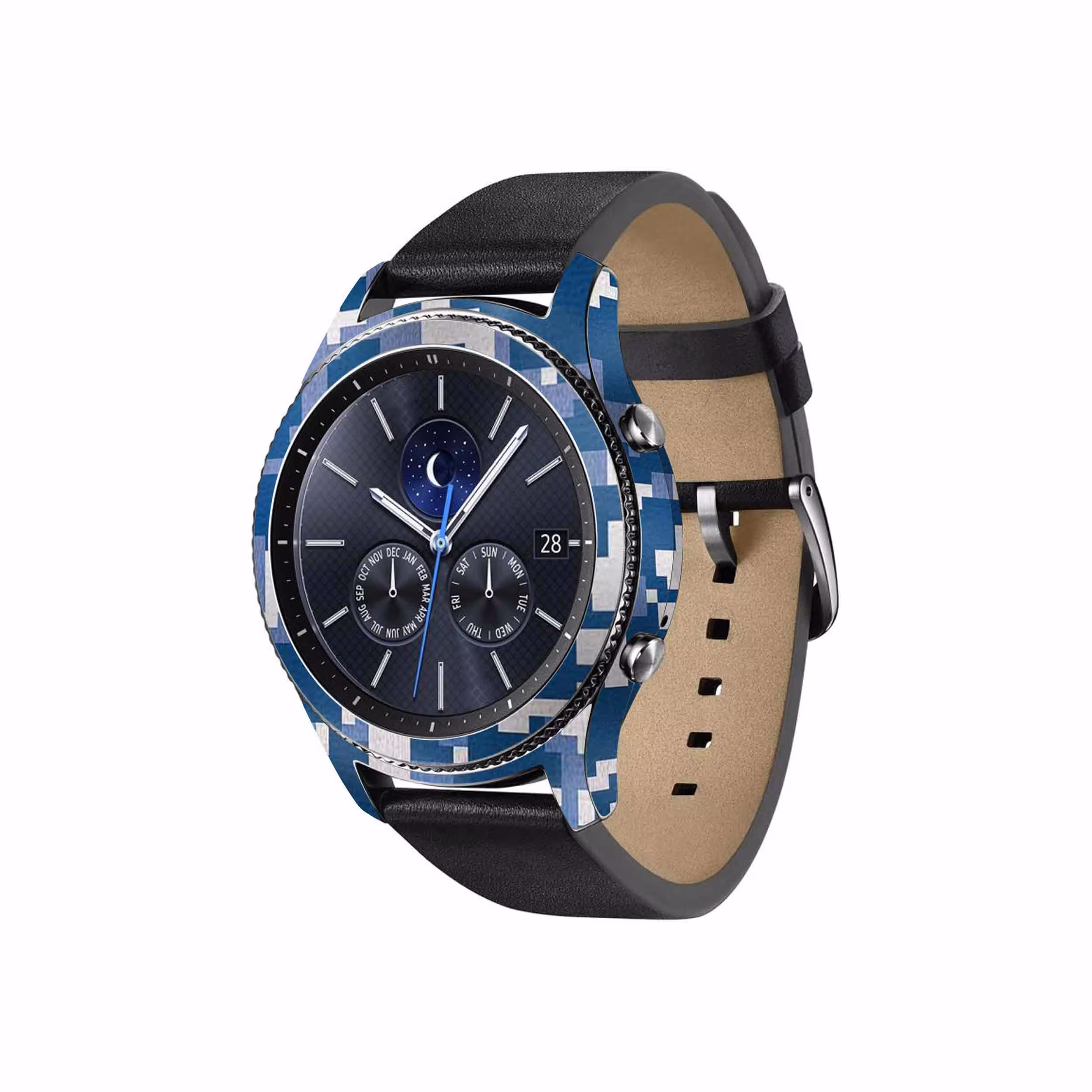 برچسب ماهوت طرح Army-Winter-Pixel مناسب برای ساعت هوشمند سامسونگ Galaxy Gear S3 Classic
