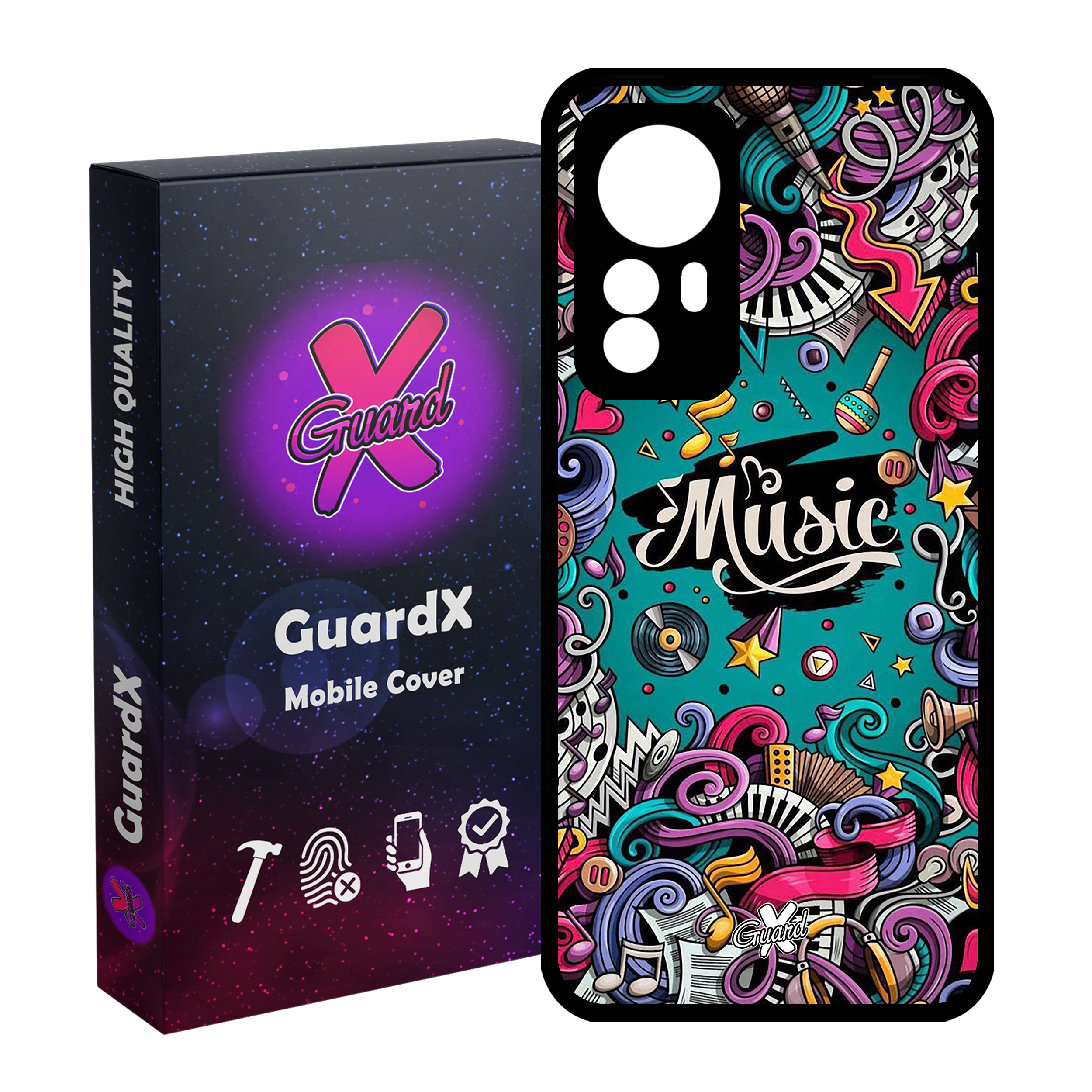 کاور گارد ایکس طرح Music مدل Glass10025 مناسب برای گوشی موبایل شیائومی Mi 12 Pro/Mi 12S Pro