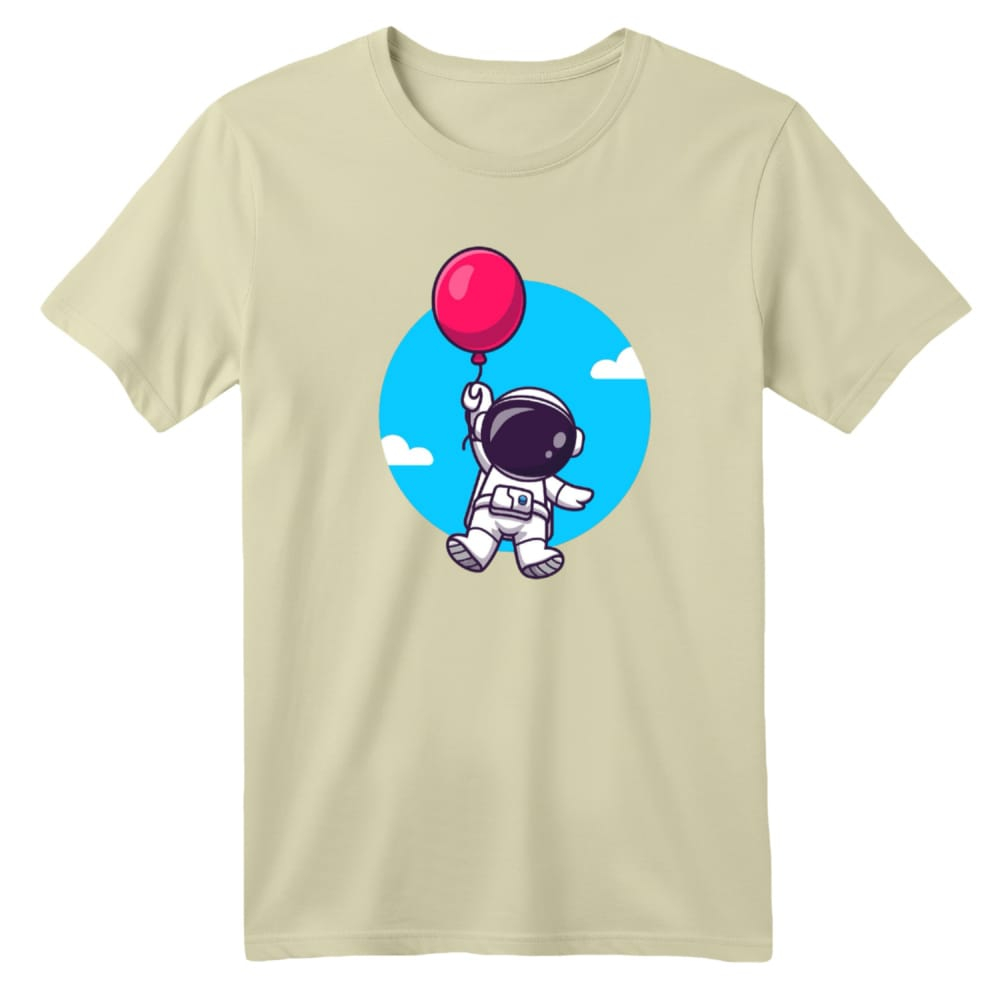 تی شرت آستین کوتاه بچگانه مدل فضانورد کد 11 رنگ کرم