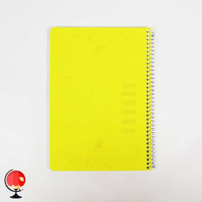 دفتر مشق 100 برگ سیمی جلد طلقی رنگی زرد آتی