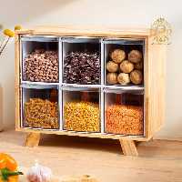 باکس حبوبات 6کشو چوبی